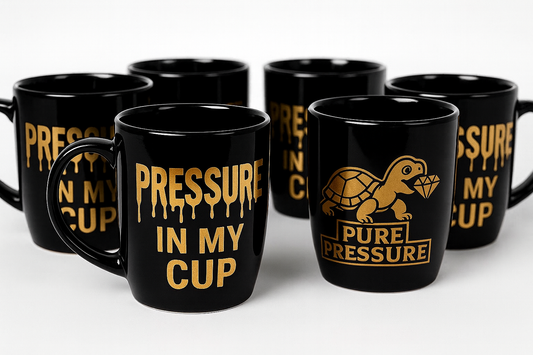PRESSURE IN MY CUP – Luxury Black & Gold Mug
